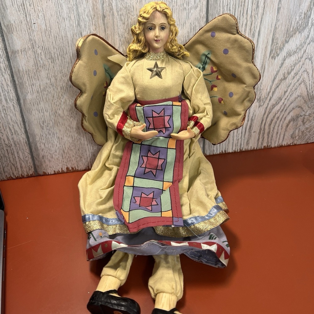 Vintage House of Lloyd Folk Art Christmas Angel Shelf Sitter New no‎ box